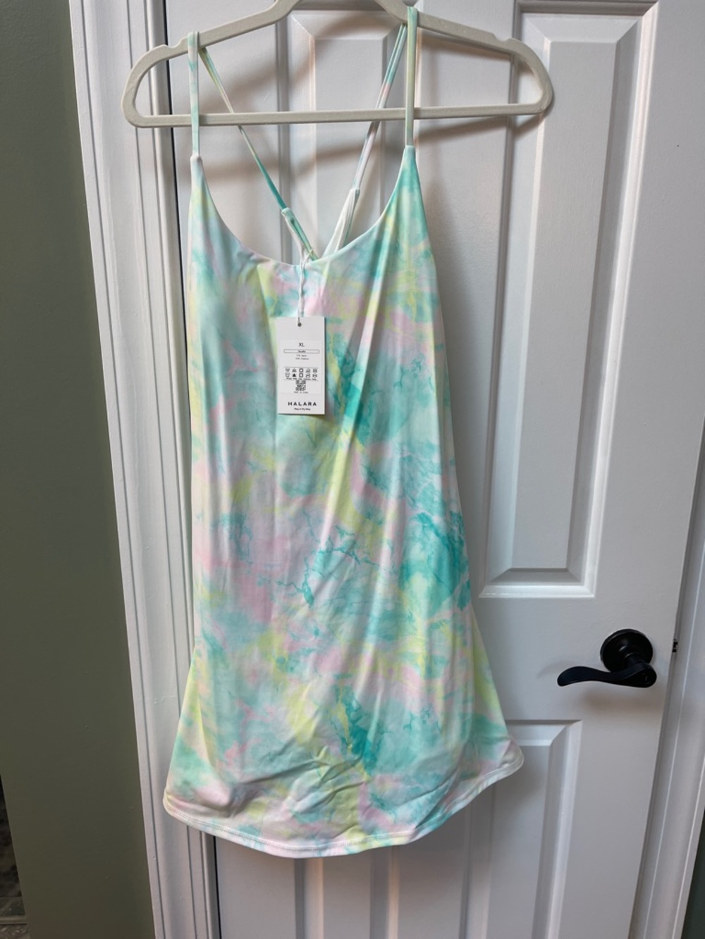 HALARA Pastel Tie-Dye Mini Dress in Mint, Pink, Yellow